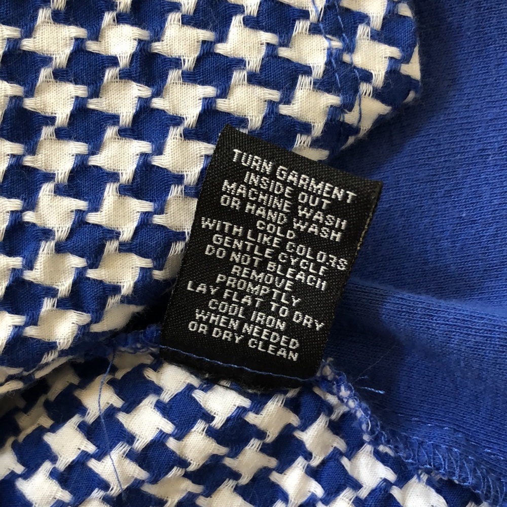 Blue & white check button-down shirt, M - Picture 9 of 15